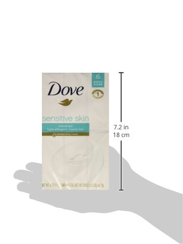 Dove Sensitive Skin Bath Bars Unscented - 6 CT
