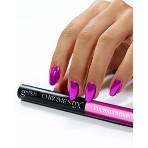 Gelish Chrome Stix, Chrome Nail Powder, Nail Art for Stunning Metallic Finish, Long-Lasting, Easy Application, Perfect for Professional and At-Home Use (Fuchsia Mirror, 0.5g)
