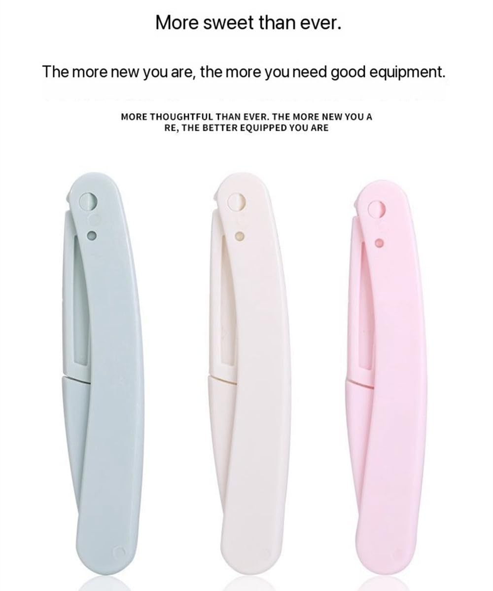 30 Pack Women's Eyebrow Razor Knife Facial Hair Shaver Folding Safety Cover Precision Trim for Fine Hair Random Color