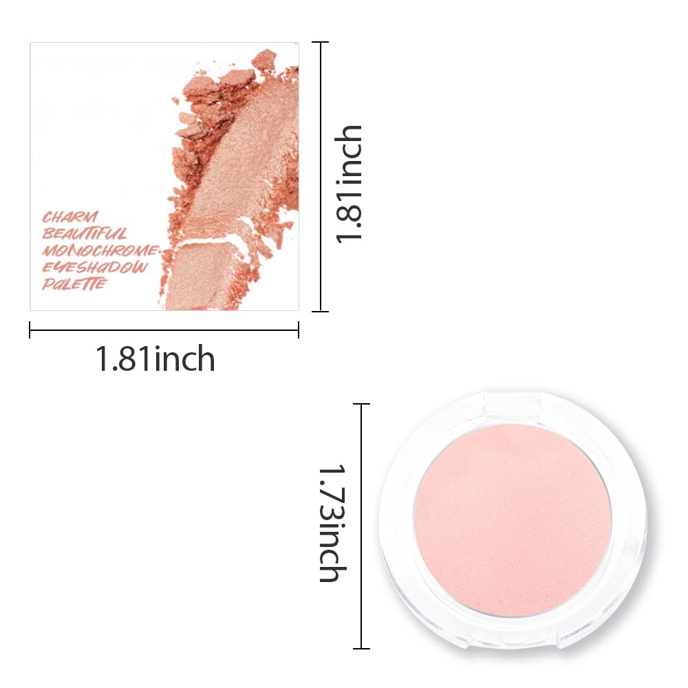 Monochrome Matte Eyeshadow Palette,Off White Pink Nude Neutral Matte Pressed Powder Single Vegan Eyeshadow,Long-Lasting Sheer Eye Makeup Apply Makeup Easily,Smooth Formula; Talc,Vegan & Cruelty-Free