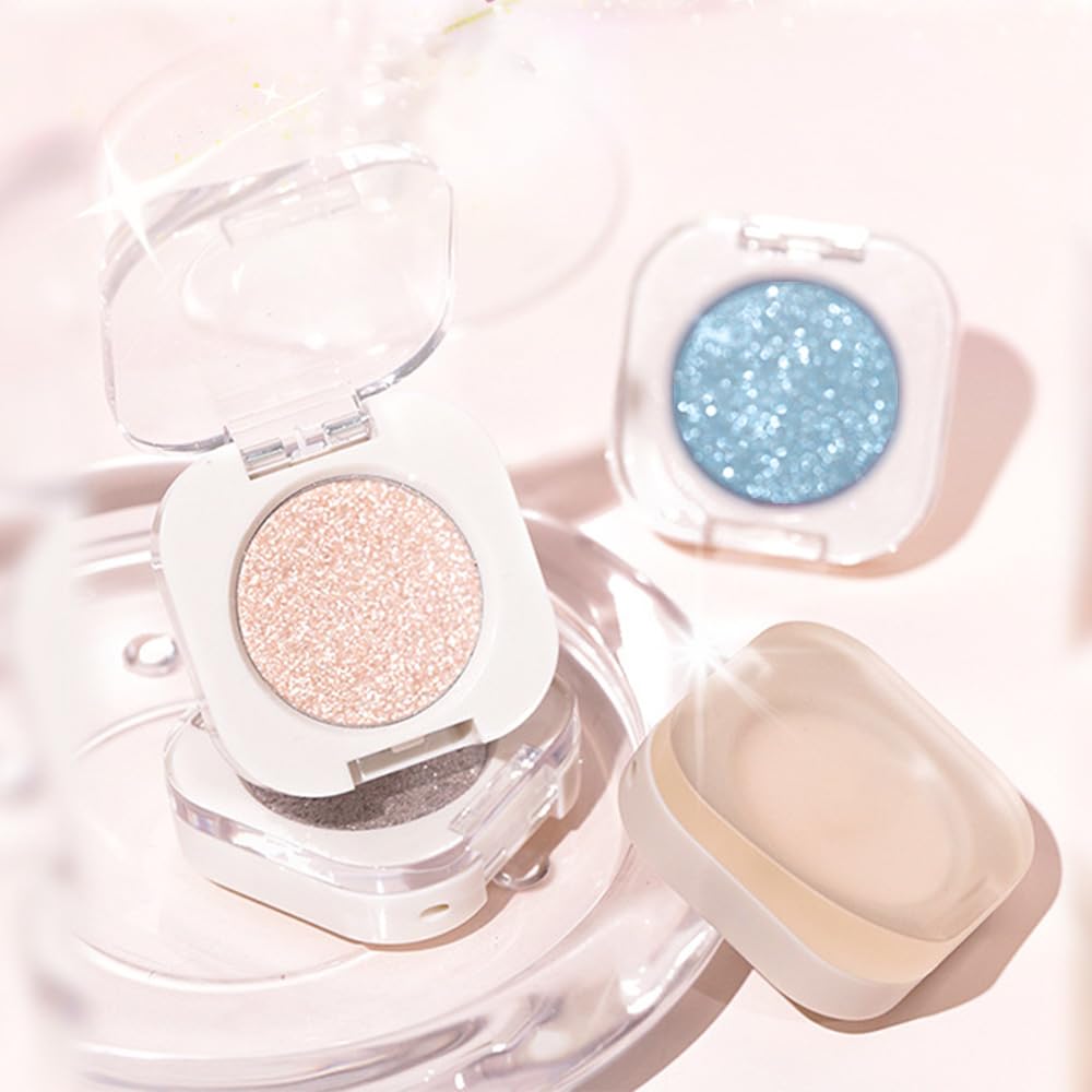 Dark Teal Glitter Eyeshadow Palette for Women, Single Monochrome Eye Shadow Makeup, Shiny Pressed Powder, Blendable Natural sombras para ojos, Holographic,Vegan,Travel -33