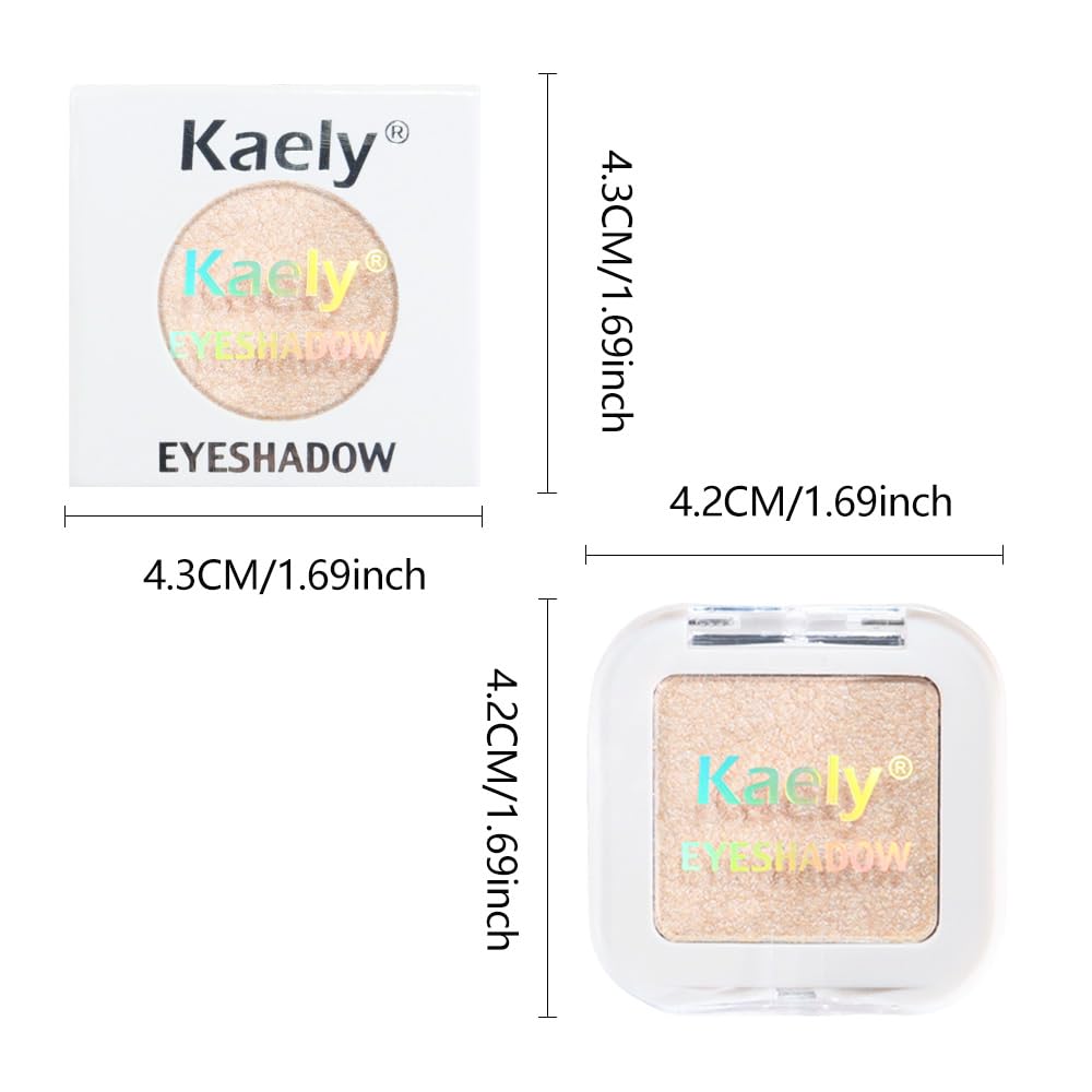 Kaely Pressed Single Eyeshadow Makeup, Pearl White Glitter Highly Pigmented Monochrome Eye Shadow Palette, Waterproof Neutral Powder Mini Eyeshadow, sombras para ojos, Lightweight Blendable, 12