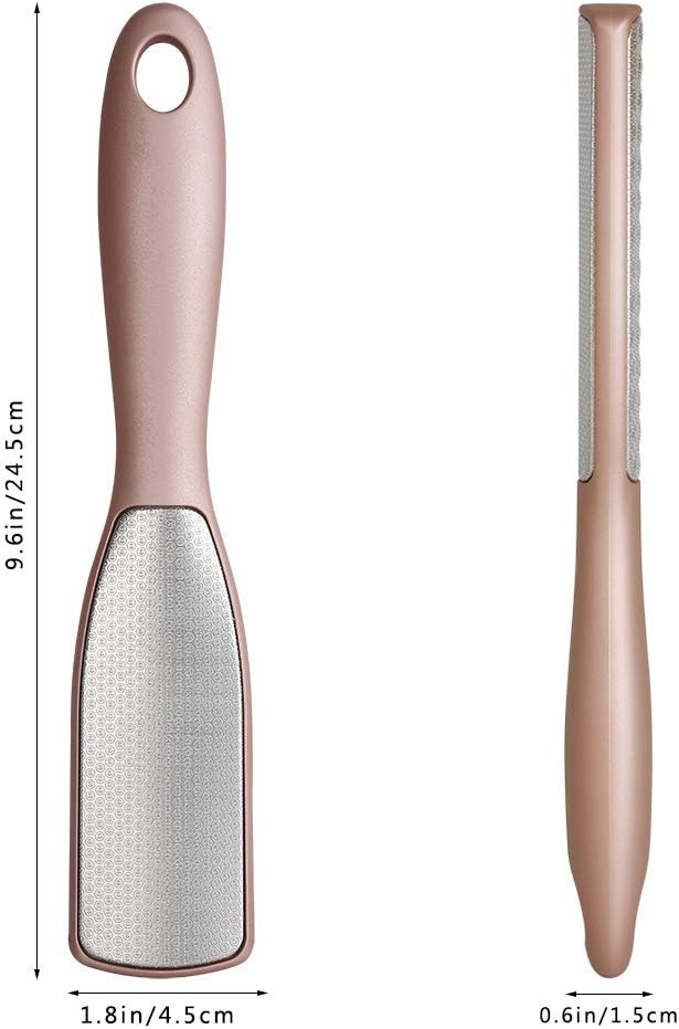 BEZOX Foot File Callus Remover, Double Sided Foot Scrubber for Dead Skin, Stainless Steel Pedicure File for Cracked Heel W/Cloth Storage Bag & Gift Box