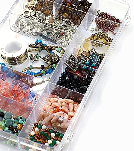 18 Grids Plastic Organizer Box with Dividers, Clear Compartment Container Storage for Washi Tapes Beads Crafts Jewelry Fishing Tackles, Size10.8 x 7.7 x 1.7 in