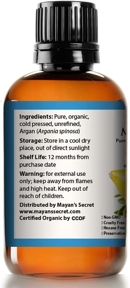 Pure Carrier and Essential Oils for Skin Care, Hair, Body Moisturizer for Face-Anti Aging Skin Care (Argan Oil Organic, 4oz)