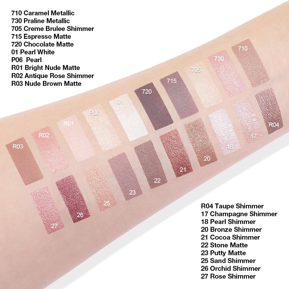 Cream Glitter Caramel Shimmer Metallic Eyeshadow Palette Makeup, Natural Single Mini Instant Holographic Eyeshadow For Women, Sombras Crema Para Ojos, Talc, Paraben & Cruelty Free, 710