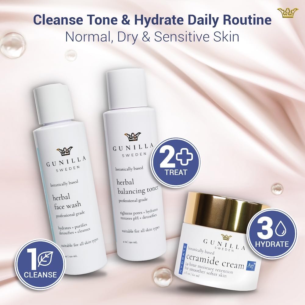 Gunilla Toner Herbal Skin Anti-Aging, Vegan, Soothing, Plant-Based, Antioxidant-Rich, Hydrating, Helps Soften Skin, Natural, Made in USA - 4 oz