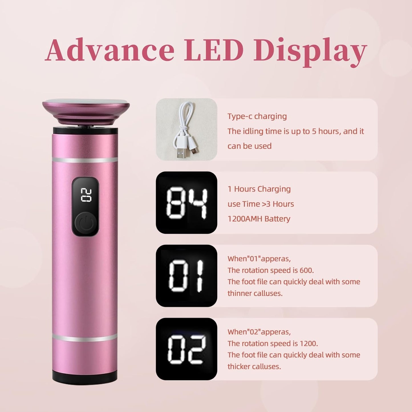 Electric Foot Callus Remover for Feet Pedicure Tools for Feet Callus Remover Foot File Electric Foot Callus Remover Pedicure Tools for Feet Foot File Callus Remover Foot Scrubber Dead Skin Remover