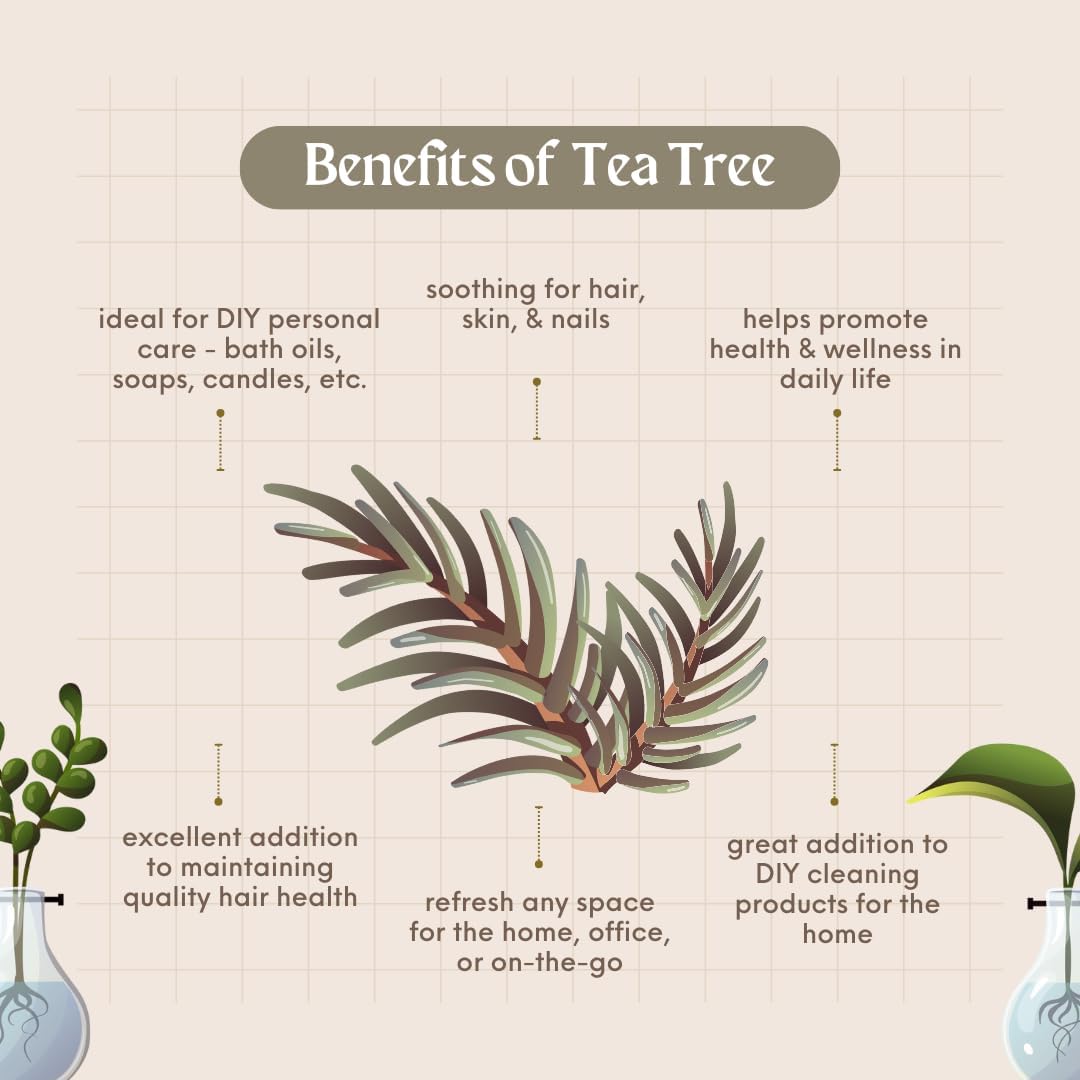 GreenHealth - 16 fl oz Tea Tree Essential Oil (100% Pure & Natural), Aluminum Bottle, Uncut