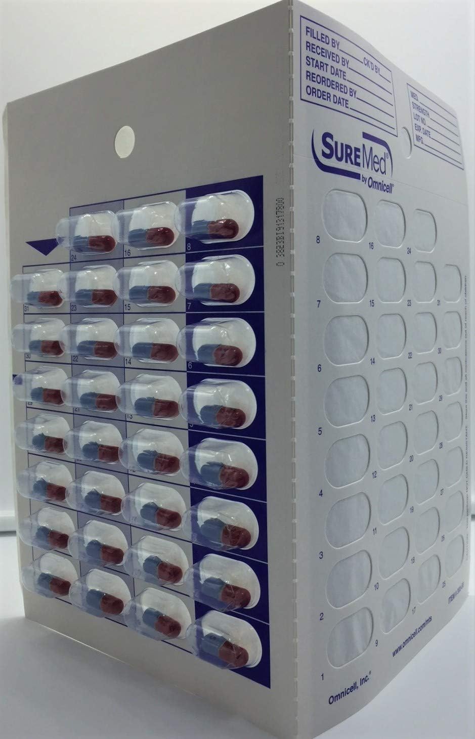 12 Cards 12 Blisters for 31 Day Monthly Cold Seal Pill Storage, Summer Camps, Pharmacists, Cargivers (12)