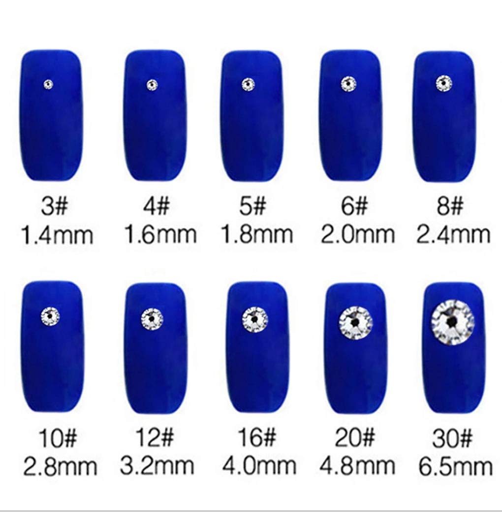 Rhinestones flat back gems round DIY decorative Nail Face and apparel accessories ss3-20 mix size(4320pcs crystal)