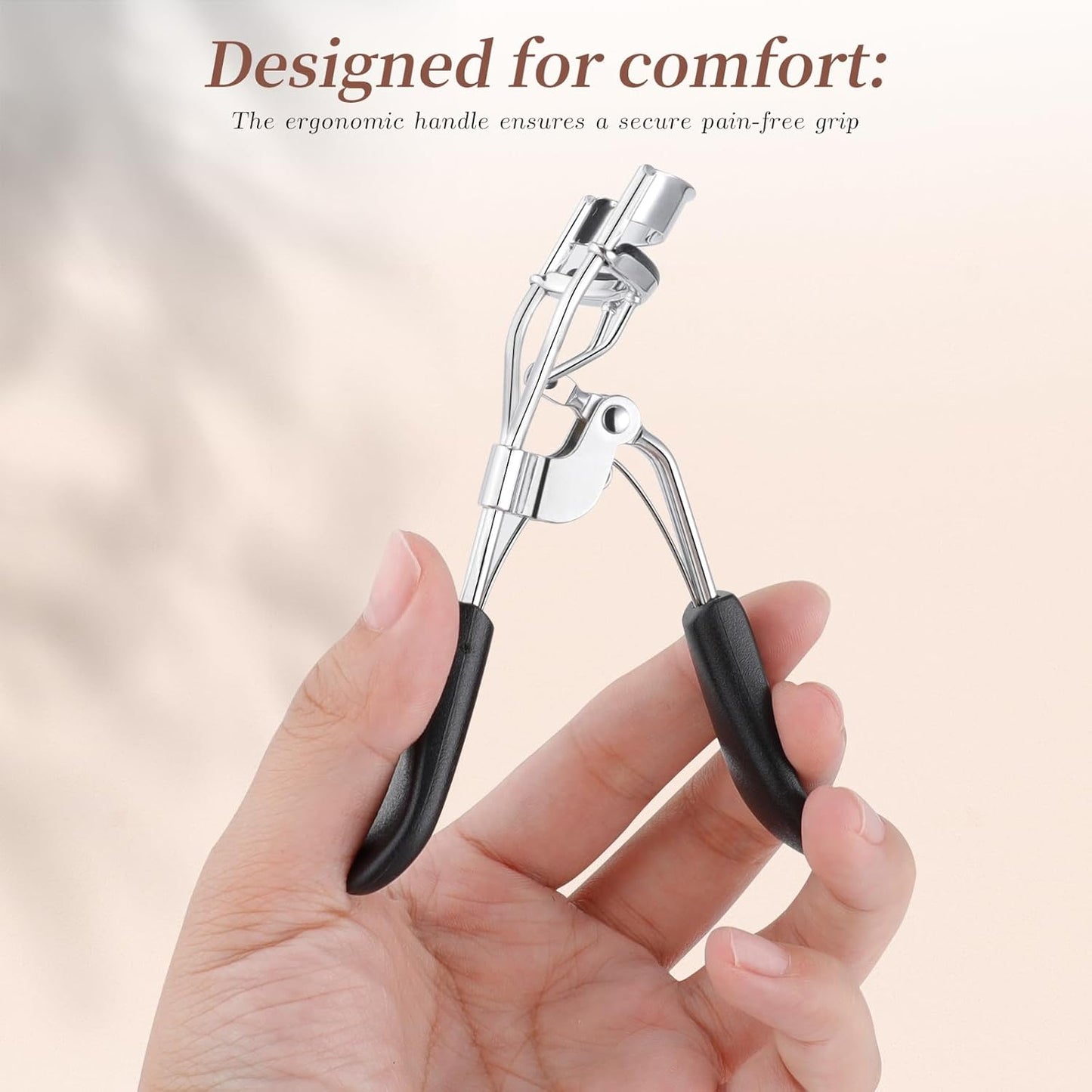 docolor Eyelash Curler with Eyelash Comb, Lash Curler with 8 Pcs Silicone Refill Pads Suitable for All Eye Shapes Curl up to one Day Easy to Operate No Pinching or Pulling Eyelash Eye Makeup Tool