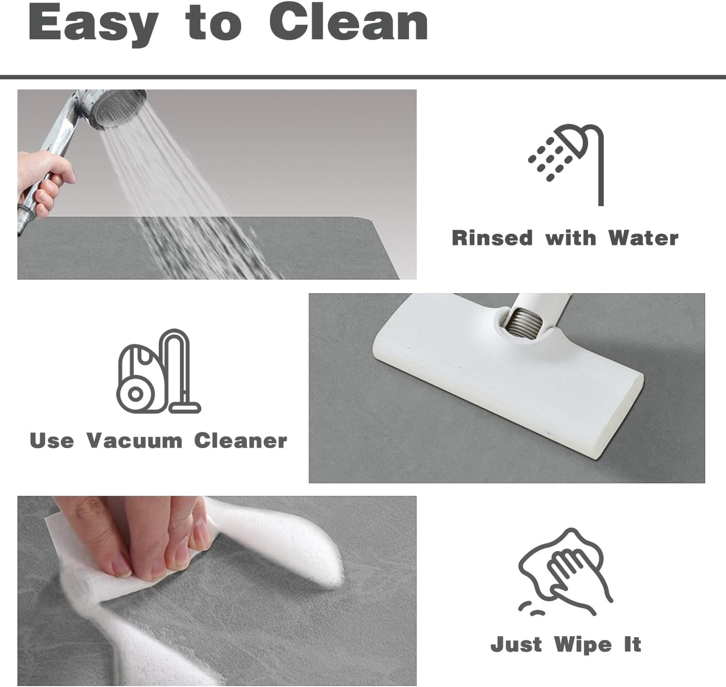 Bath Mat, Bathroom Rugs Non Slip Washable Thin Absorbent Quick Dry Bath Mat Fits Under Door Bathroom Floor Mat Perfect for Bath, Shower, or Sink 20"x48" Light Grey