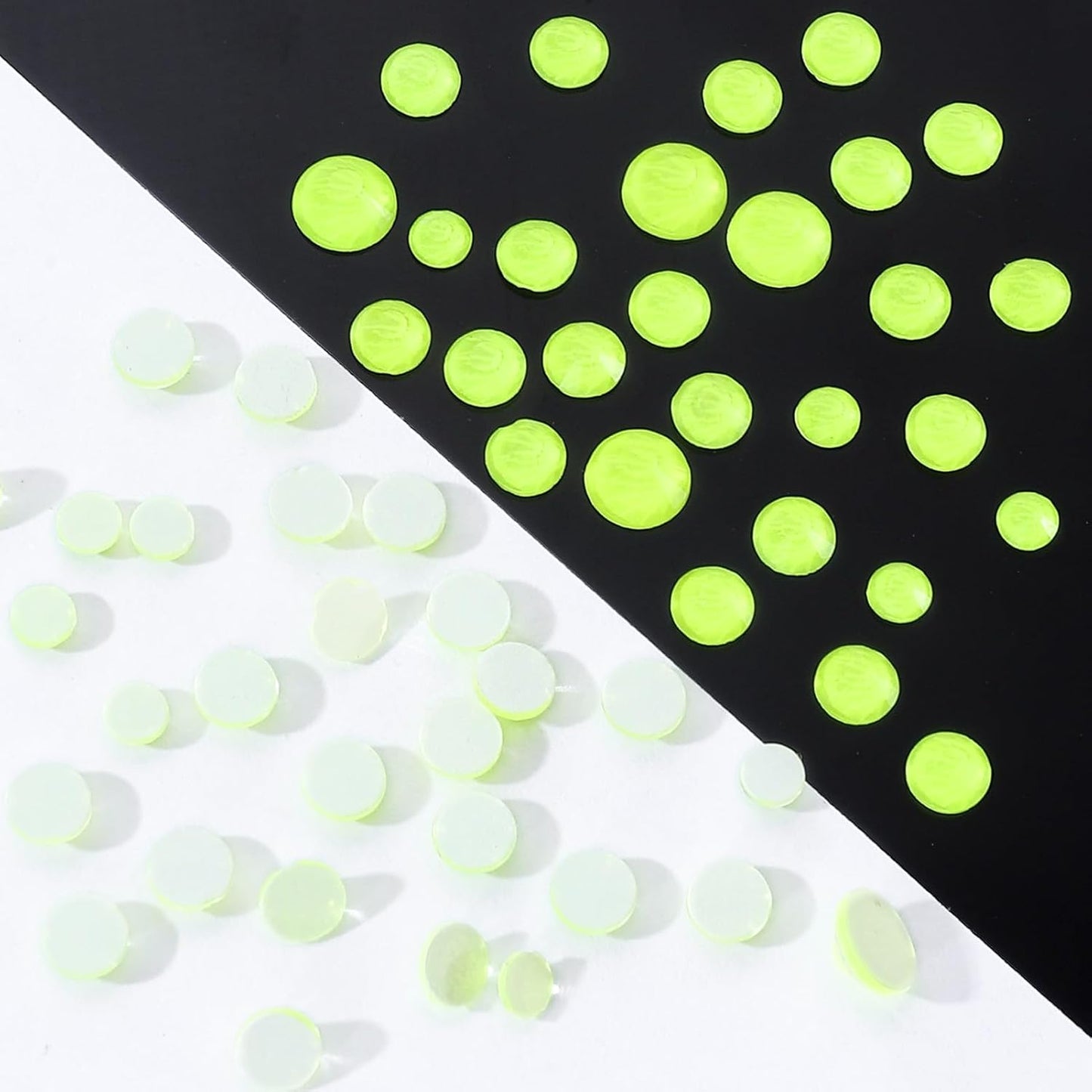 Neon Yellow Flatback Rhinestones, Glass Rhinestones for Nail Art and Craft, Glue Fix, Loose Crystal Gemstones(Neon Yellow, SS30, 288pcs, 6.4-6.6mm)