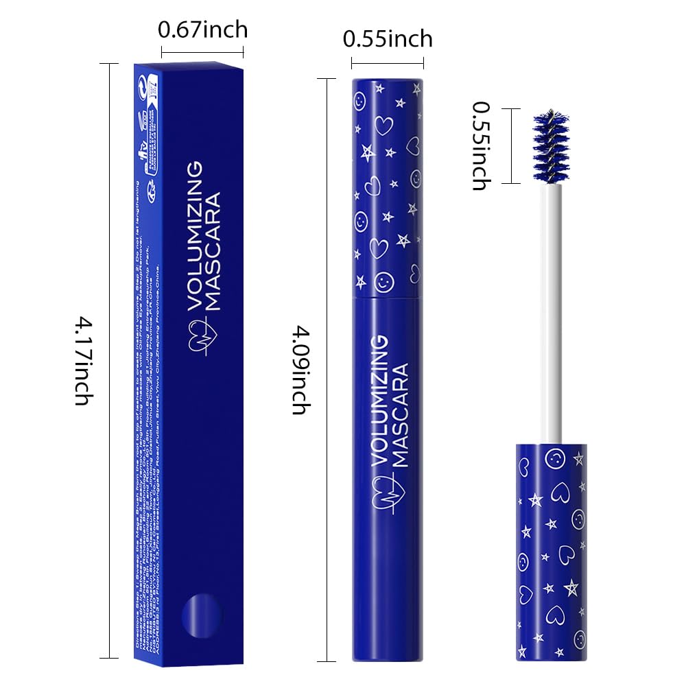 Colored Mascara for Eyelashes Set,Colorful Waterproof Mascara for eyelashes Long lasting Charming Voluminous for Women Halloween Eye Makeup (3Pcs 01#Blue&06#Green&08#Purple, F)