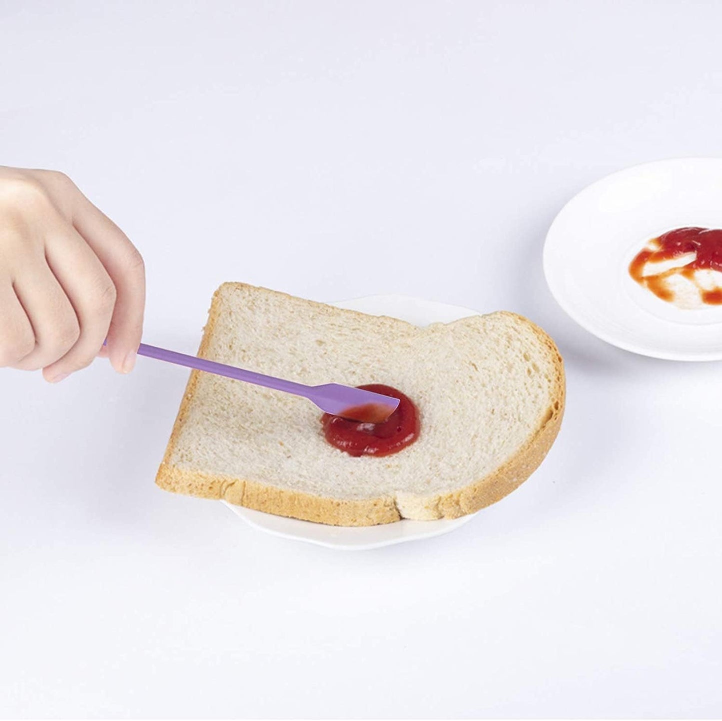 Mini Spatula Silicone Spatula Set - 4pcs Small Makeup Scrapers for Cosmetics, Reusable Beauty Tiny Tools, Thin Jar Scraper, Get the Last of the Makeup Out of the Bottle(Purple)