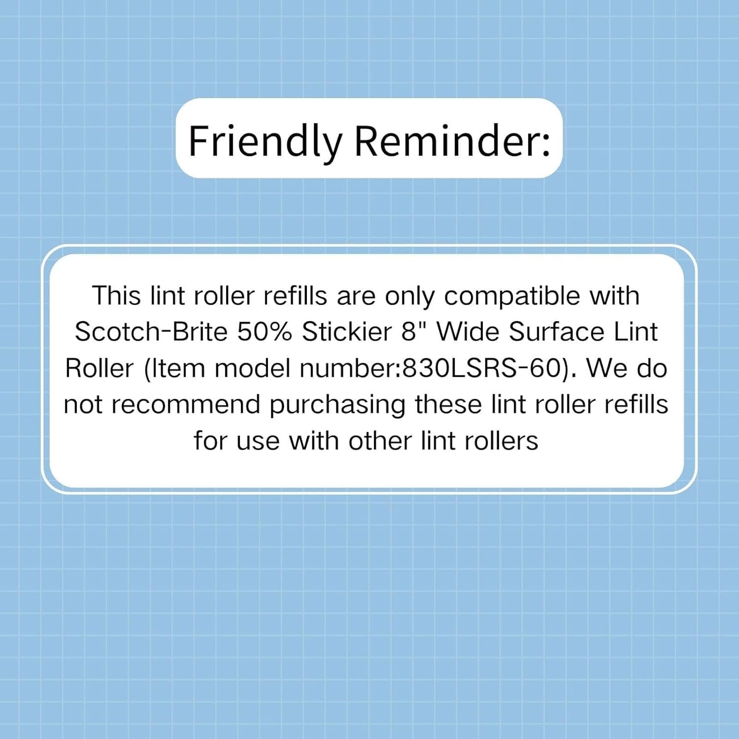 Large Surface Roller Refill for Scotch-Brite 50% Stickier Lint Roller, Works Great On Pet Hair (60 Sheets per Roll, 5 Pack Refills)