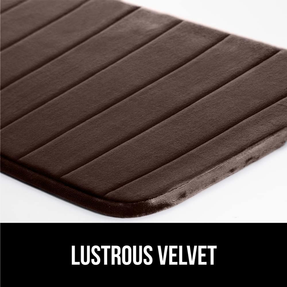 GORILLA GRIP Memory Foam Bath Mat, Soft Absorbent US Designed Bathroom Rug, Gripping Dots Machine Washable Bathmat, Cushioned Floor Mats, Shower Sink Rugs Room Décor Accessories, 36x24 Brown