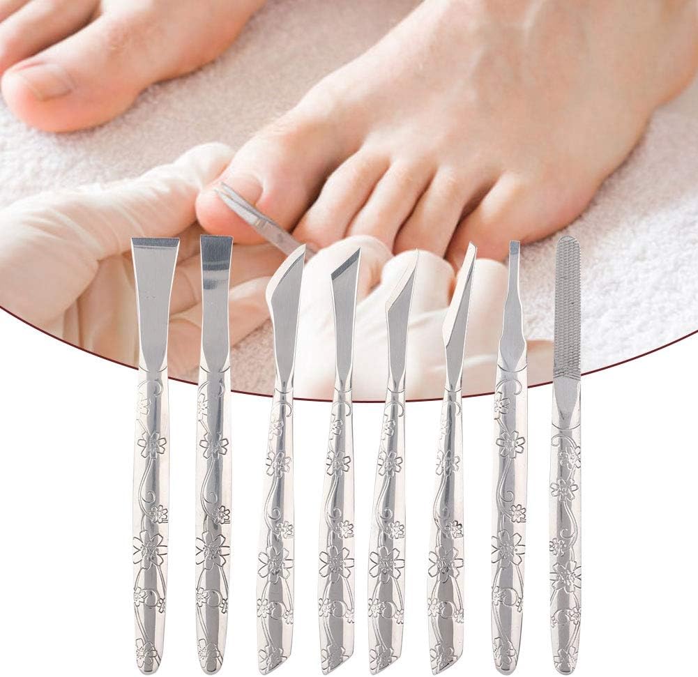 Watris Veiyi 8PCS Foot Shaver Pedicure Tool, Pedicure Knives Set, Stainless Steel Dead Skin Removal Kit, Foot File Callus Nail for Women Men Care Feet