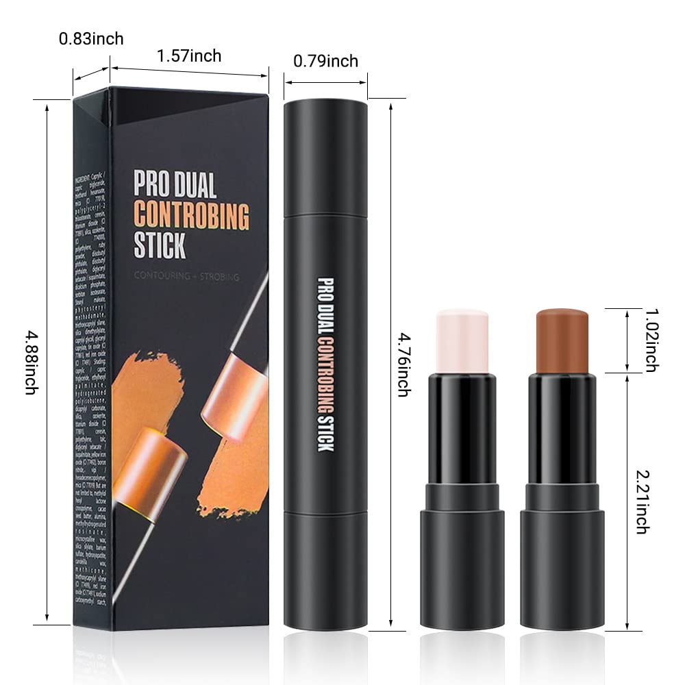 evpct 2In1 Cream Contour Stick Contouring Concealer Sticks Makeup Face Cream Kit for Beginners Creamy Contour and Highlight Stick contorno base de maquillaje para mujer en oferta 01 Ivory & Brown