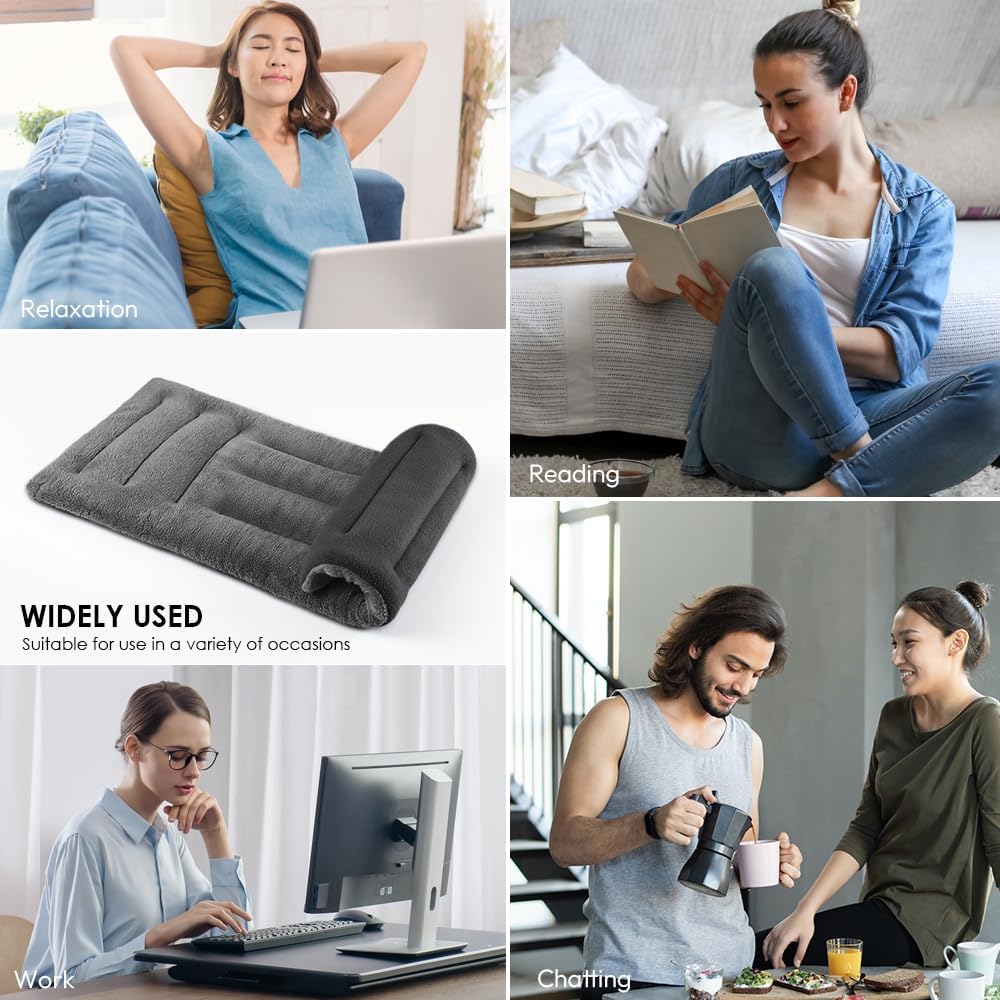 Microwave Heating Pad for Pain Relief, 8 x 18 Microwavable Moist Heat Pads for Neck, Shoulder, Back, Knee, Period Cramps, Rice Heat Pack Hot & Cold Compress Reusable & Portable, Grey