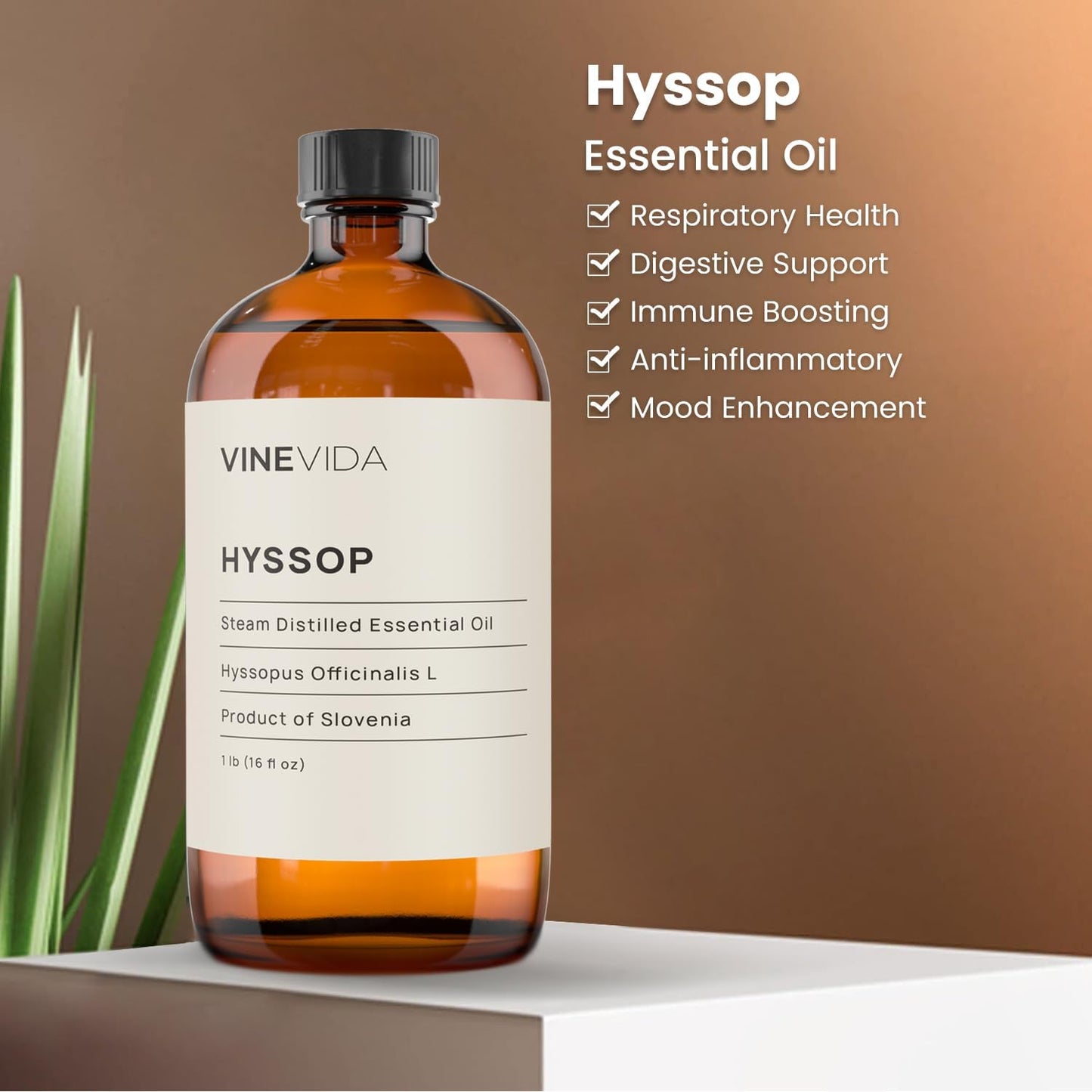 VINEVIDA Hyssop Essential Oil 16 oz - Undiluted, DIY Candle Scents, Bulk for Soap Making