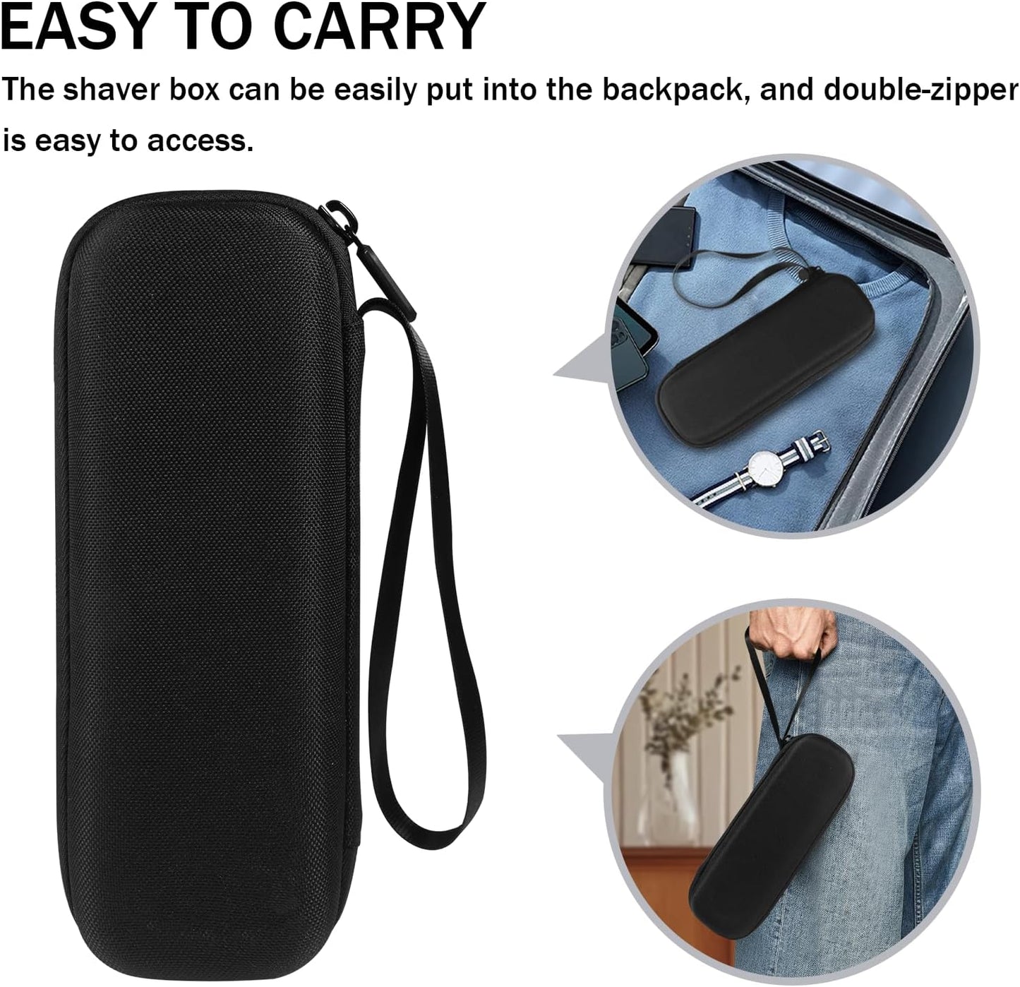 Hard Travel Carrying Case for Hybrid Electric Trimmer and Shaver, Portable Organizer Storage Bag for QP2520, QP2530, QP2620, QP2630- Black