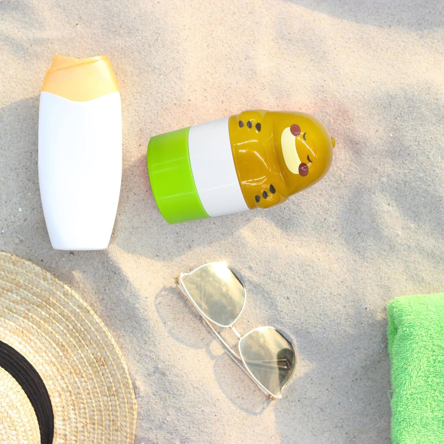 Sunscreen Applicator, Green Alligator Refillable Roll on Sponge Sunscreen Holds 2.5fl oz For Kids Women Men Outdoor Mess Free Portable Travel