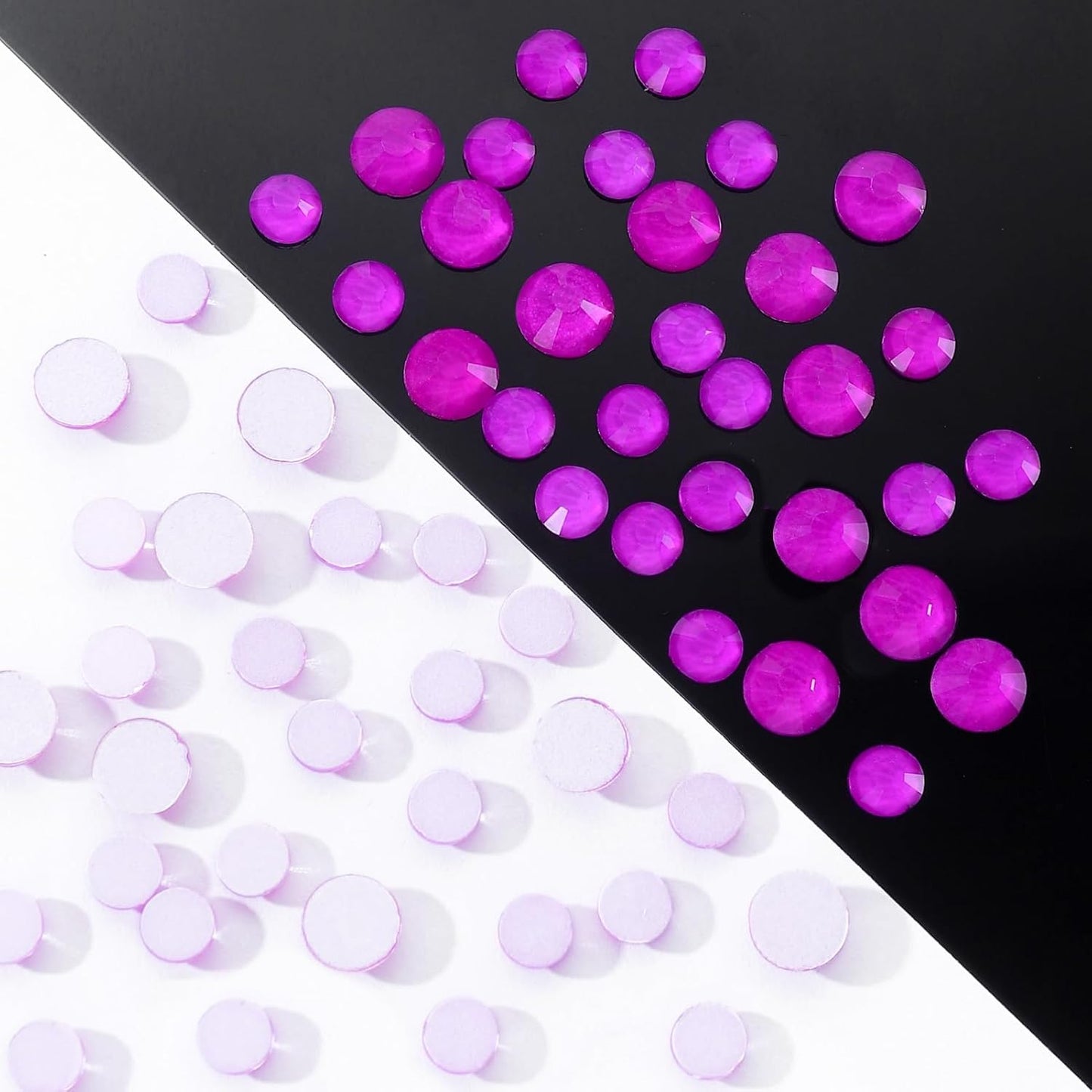 Neon Purple Flatback Rhinestones, Glass Rhinestones for Nail Art and Craft, Glue Fix, Loose Crystal Gemstones(Neon Purple, SS6, 1440pcs, 1.9-2.0mm)