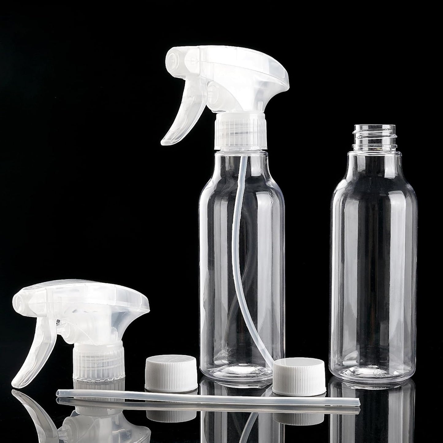 Cosywell Plastic Spray Bottles 8.8oz/260ml 3 Pack Empty Spray Bottle for Cleaning Mist/Stream Heavy Duty Water Spraying Bottle for Cooking Hair Care Essential Oils(Clear)