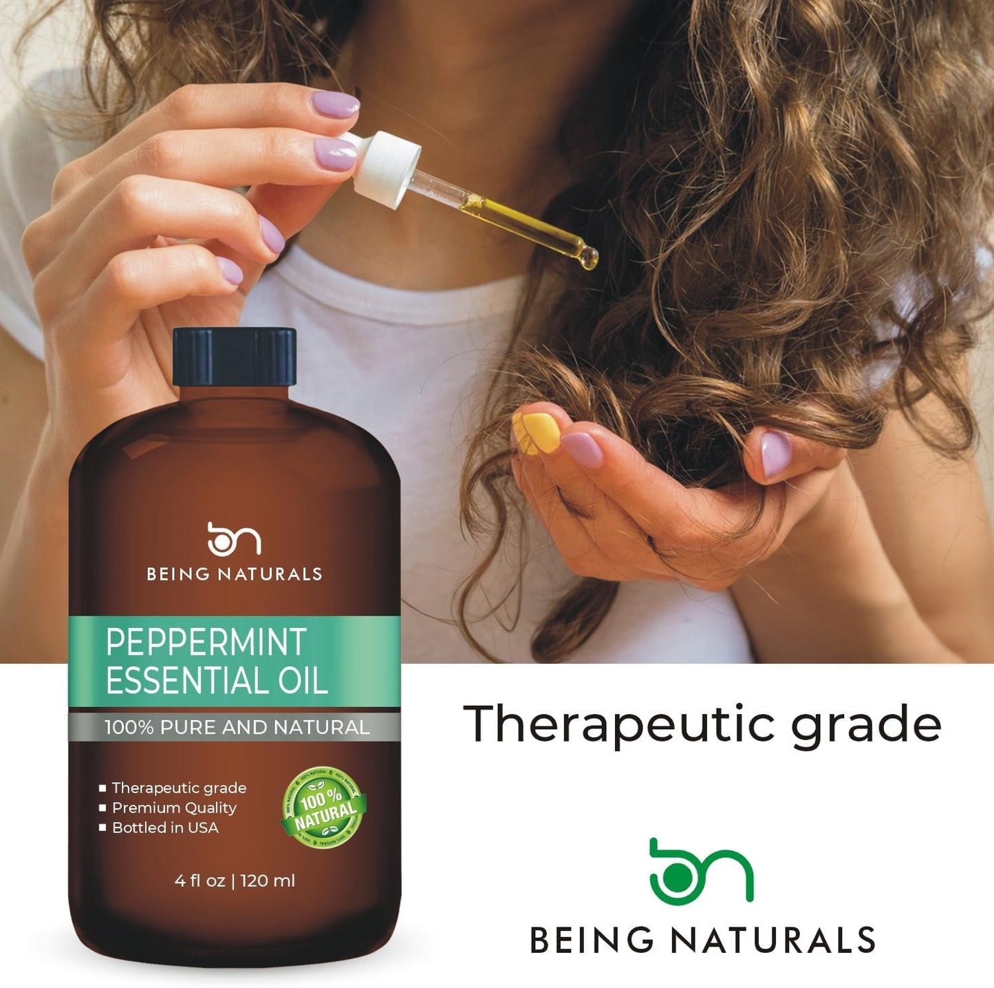 Peppermint Essential Oil - Huge 4 FL OZ - 100% Pure & Natural – Premium Natural Oil with Glass Dropper (Peppermint Oil)