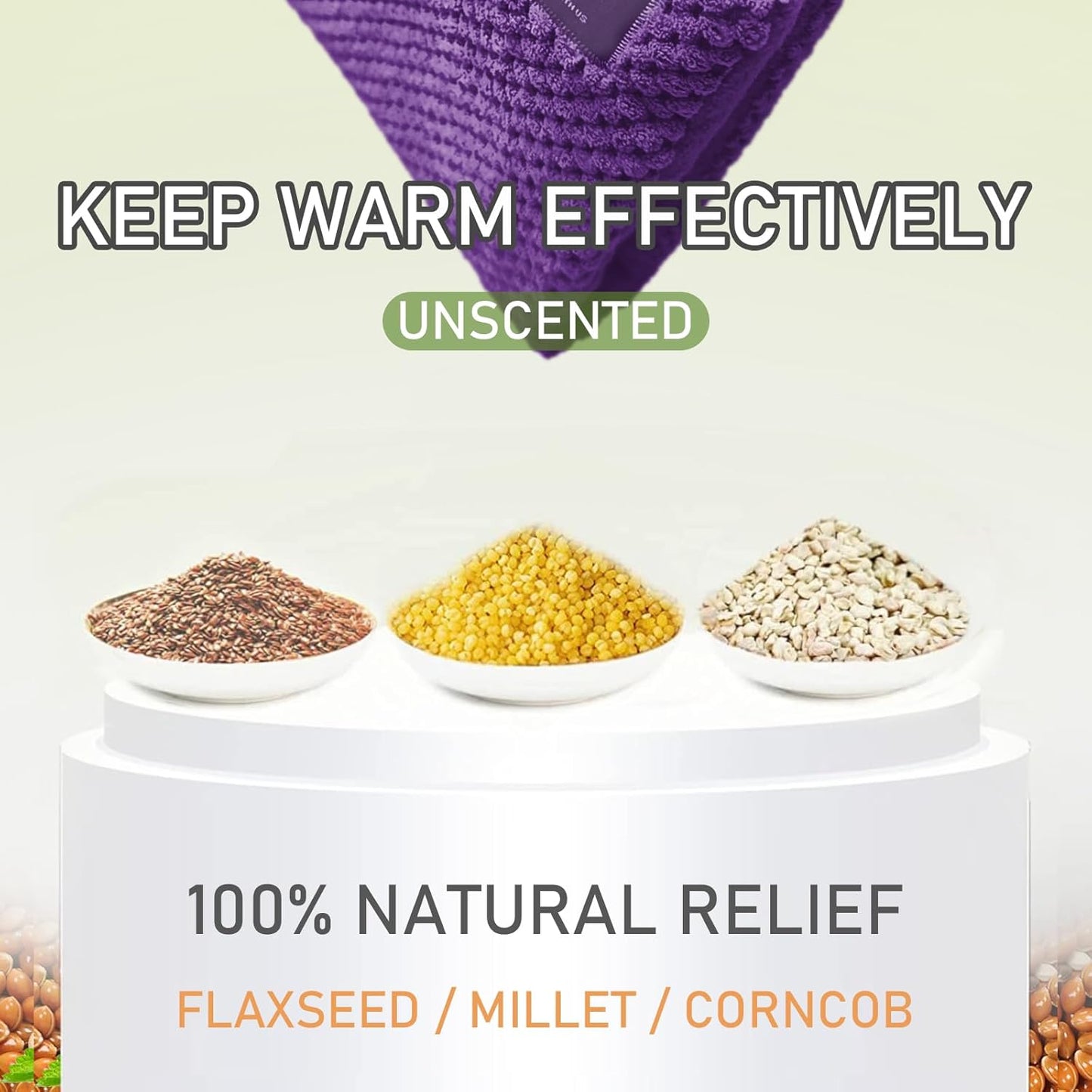 UNCN Wide Microwave Heating pad with Washable Cover 9.5 x 16in Microwavable Hot Pad for Neck Shoulder, Cramps, Back Cordless Warm Compress Weighted Moist Heat Pack for Aches, Unscented