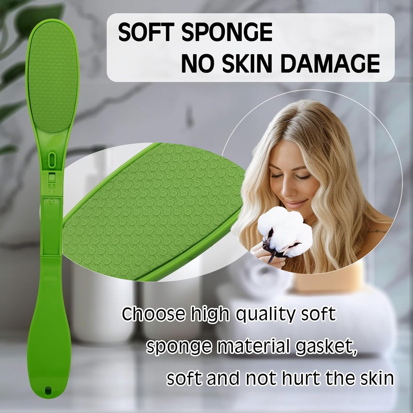 SFFTCYY&ZGTJ Back Scratcher for Women,Tanning mitt,Lotion applicator for Back,Back Washer,Foldable,Portable,Handicap Accessories for Daily Living,Lotion Back applicator,Green