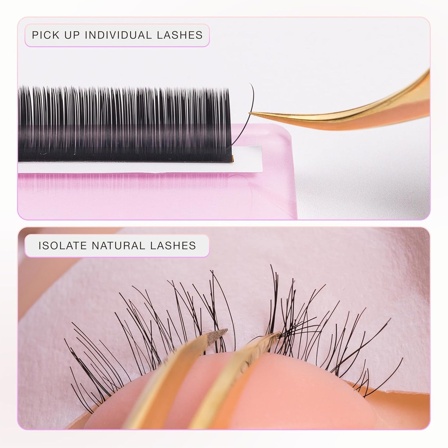 Curacoro Lash Tweezer - Professional & Precision Fiber Tip Grip Lash Tweezers for Eyelash Extensions, Multi Shapes & Purposes Tweezers for Volume, Isolation & Classic Lashes (Galaxy, Girl Boss)