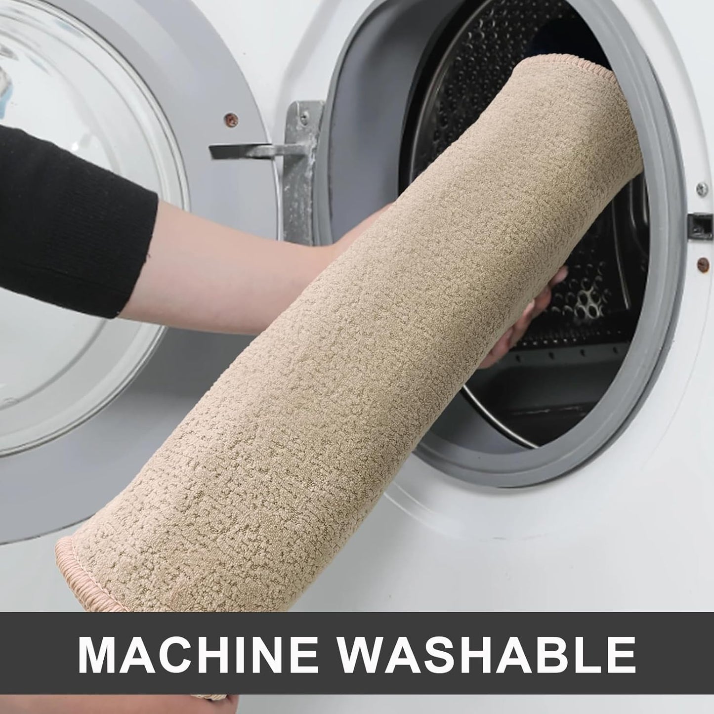 Bath Mat-Non-Slip Bathroom Floor Mats-Absorbent Quick Dry Low Pile Bathroom Rugs Fit Under Door-Bath Rug for Sink,Bathtub,Shower Room,20"×32",Light Coffee