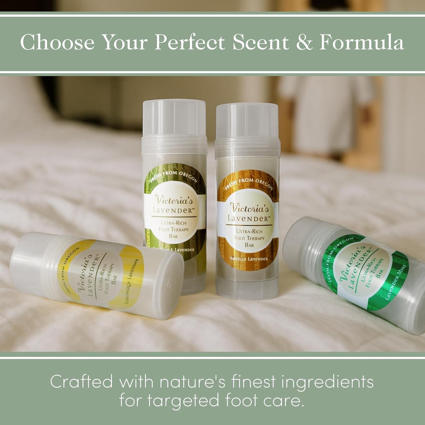 Victoria's Lavender Heel Balm Stick – Ultra-Rich Foot Therapy Balm for Dry, Cracked Feet – Softener for Cracked & Rough Skin – Dry Heels Treatment for Men and Women - Lavender Mint - 2 packs