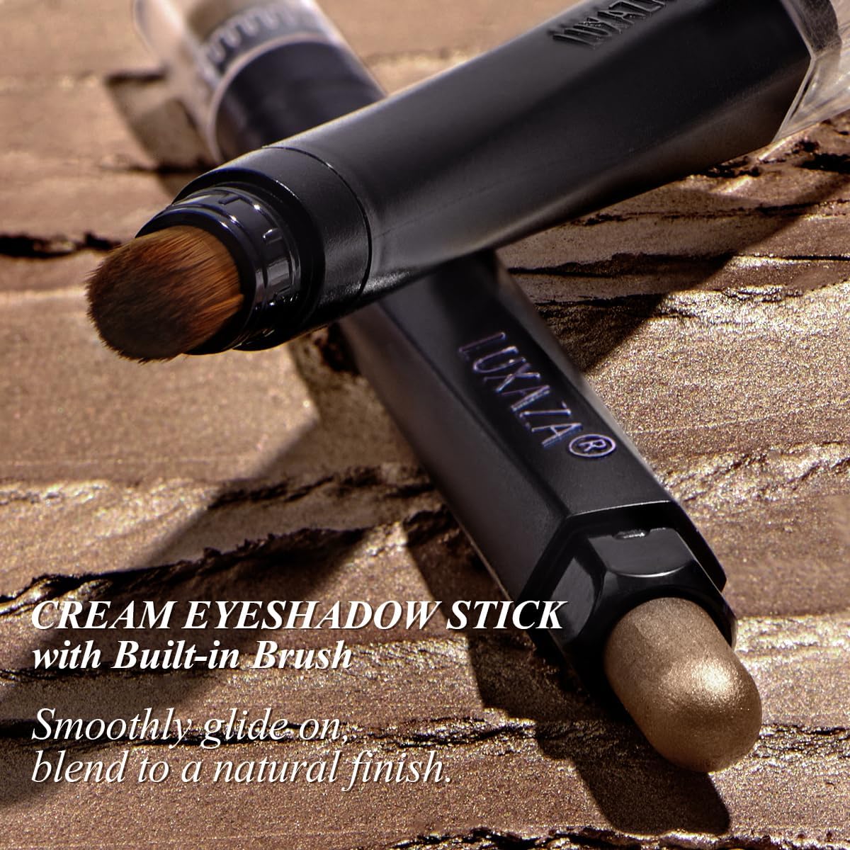 Classic 3PCS Neutral Eyeshadow Stick Makeup Set, Metallic Shimmer Matte Cream Eye Shadow Eyeliner Brightener Pencil Crayon - Golden Glow