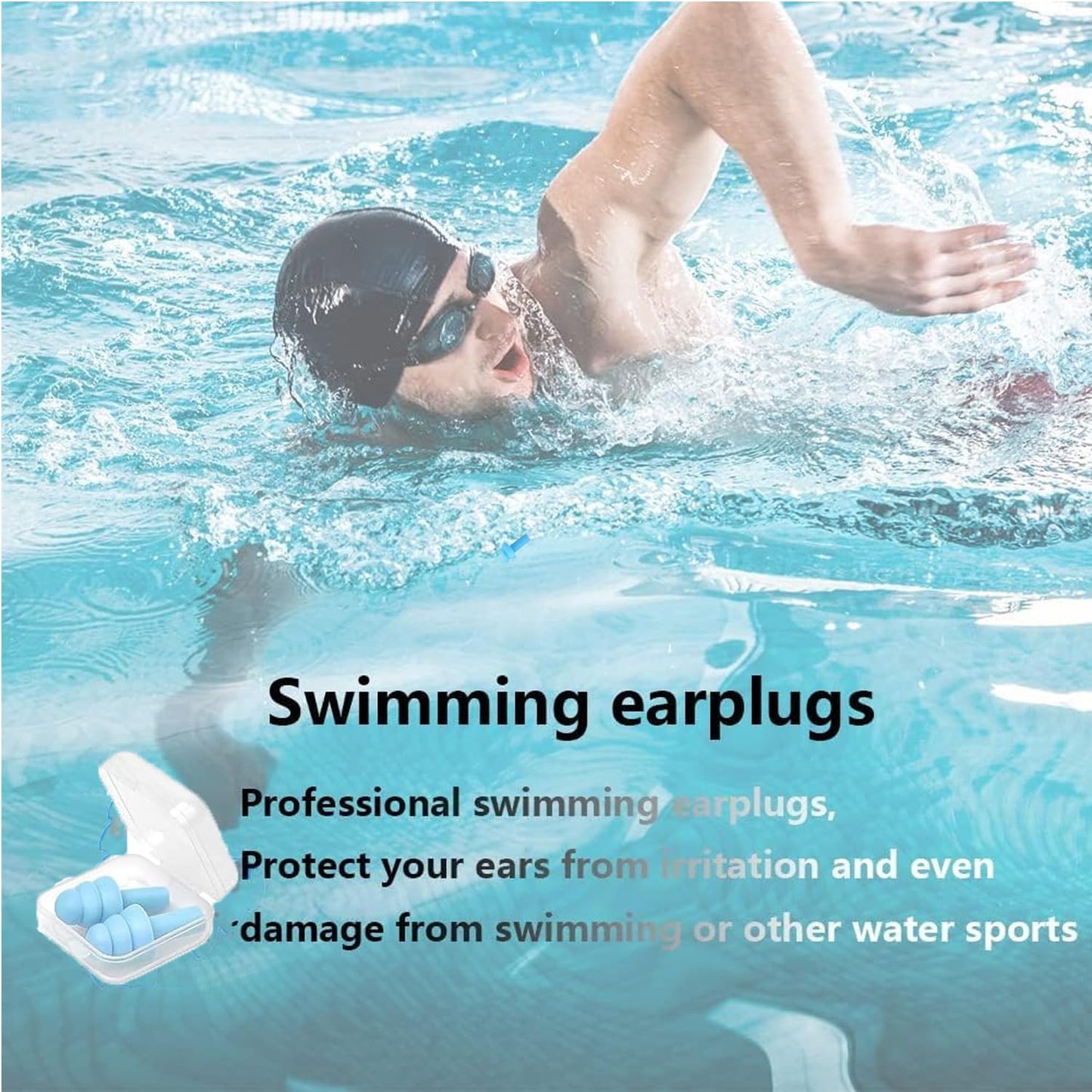 Ear Plugs, Reusable Earplugs for Sleeping Noise Cancelling – Super Soft, Silicone Ear Plug for Sleeping 8 Pairs, Swimming, Snoring, Concerts, Work, Noisy Places