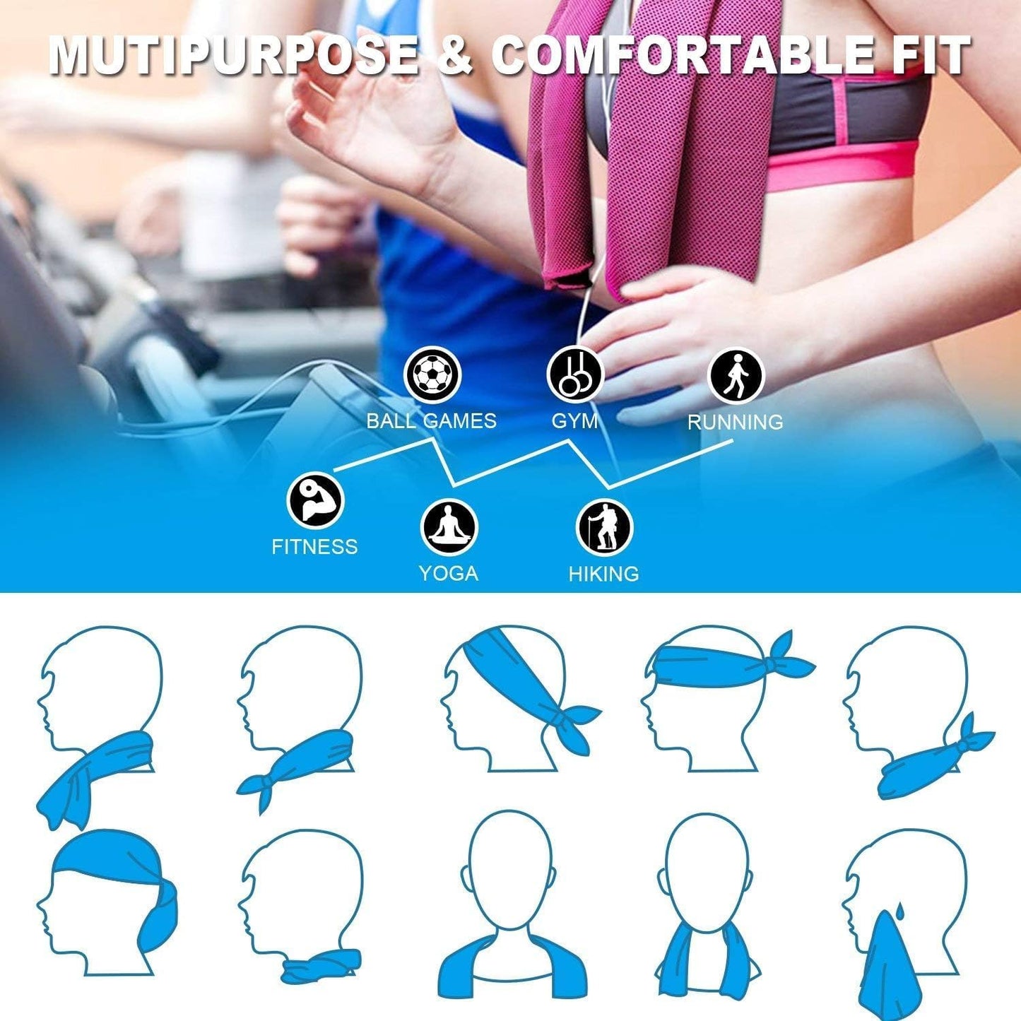 30 Packs Cooling Towel (40"x 12"), Ice Towel, Microfiber, Soft Breathable Chilly Towel Stay Cool for Yoga, Sport, Gym, Workout, Camping, Fitness, Running, Workout & More Activities (Multicolor)