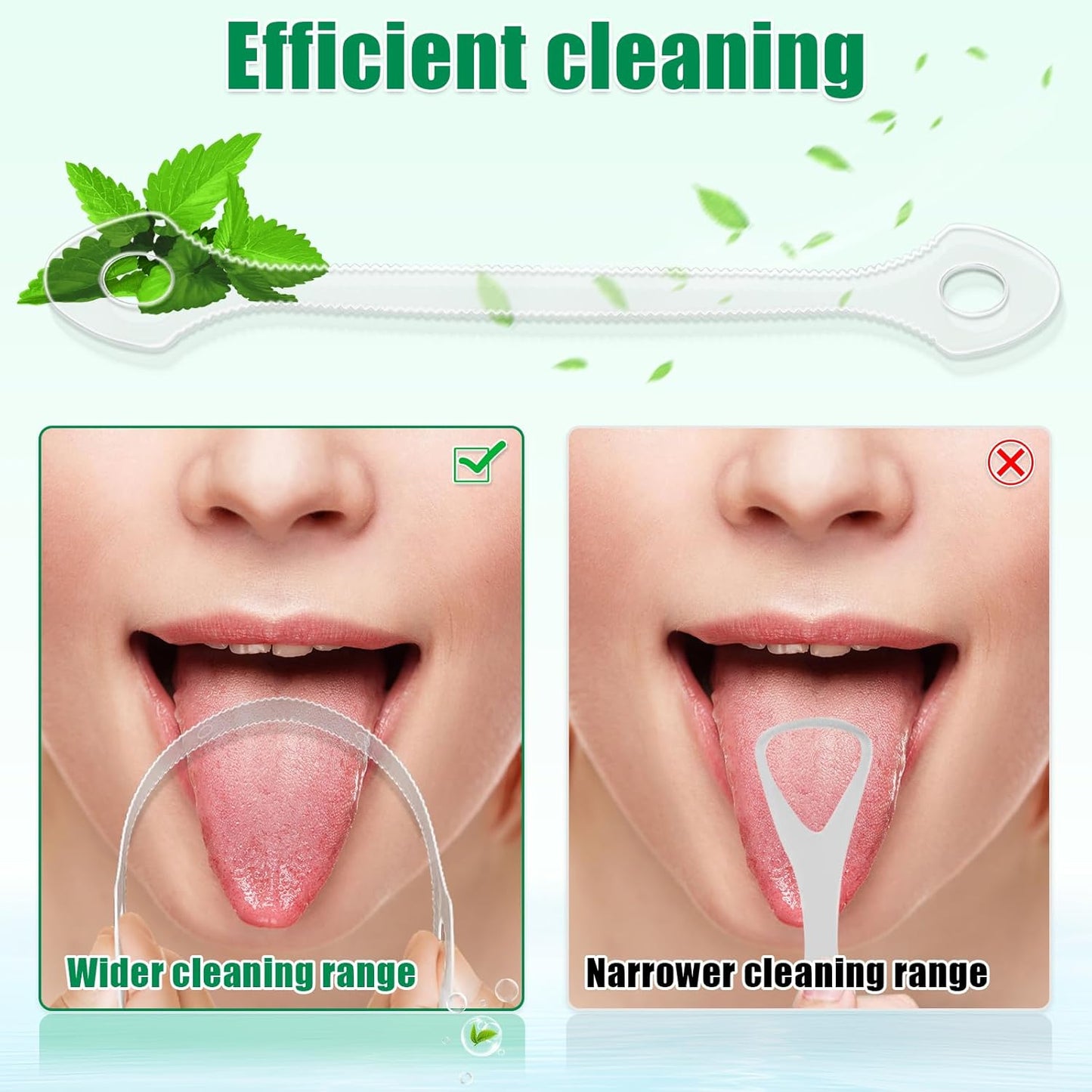 50 Count Disposable Tongue Scraper, Plastic Tongue Cleaner for Adults and Kids, Tongue Scrubber for Oral Care, Promote Fresh Breath