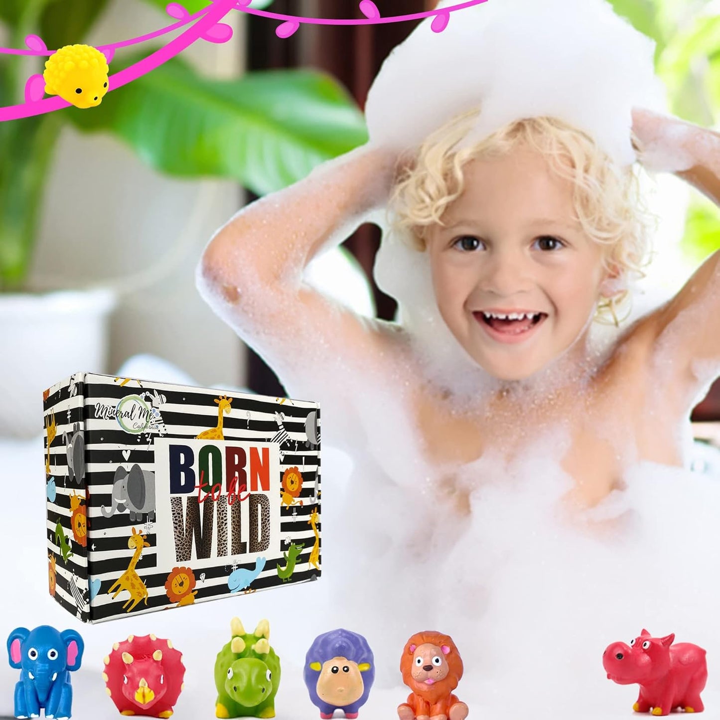 Bath Bombs for Kids with Toys Inside - Organic Bubble Bath Fizzies with Jungle Animal Toys. Gentle and Kids Friendly Spa Bath Balls, Bath Fizz Balls - Birthday Gifts for Toddlers, Boys, Girls