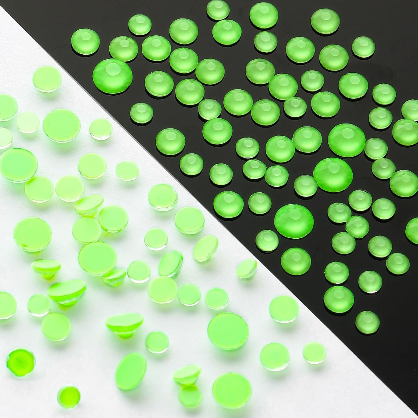 Mocha Lt.Green Flatback Rhinestones, Glass Rhinestones for Nail Art and Craft, Glue Fix, Loose Crystal Gemstones(Mocha Lt.Green, SS8, 1440pcs, 2.3-2.5mm)