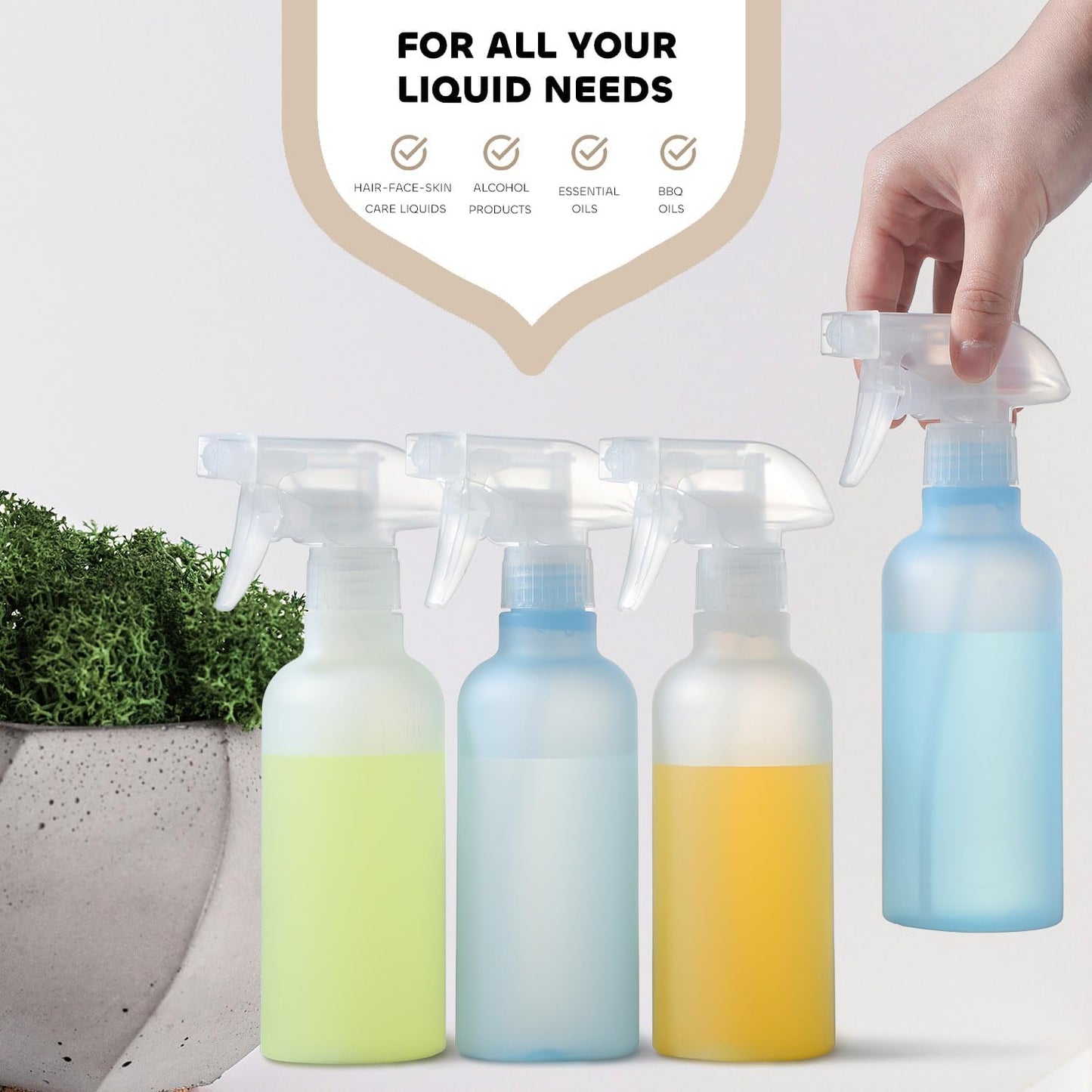 Spray Bottles, Small Water Spray Bottle for Hair Cleaning Plants Pet, Mist/Stream Adjustable, BPA-free Plastic Spray Bottle 10 oz (300ml), Squirt Bottle 2 Pack