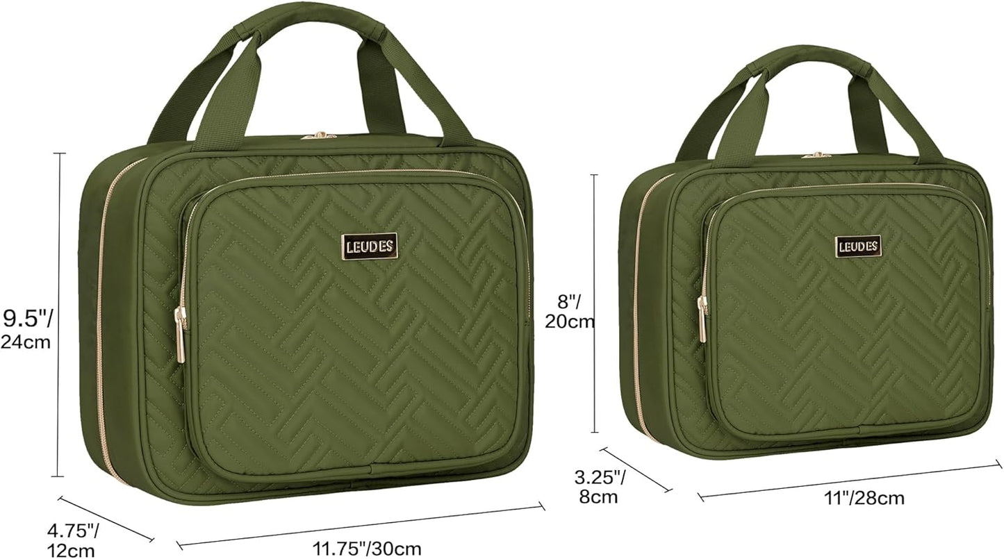 Leudes Travel Pill Bottle Organizer,Medicine Organizer and Storage,Home Medication Bag, Cases,Carrier for Pills,Vitamin,Fish Oil,Supplements for Women and Men (Medium, Army Green)