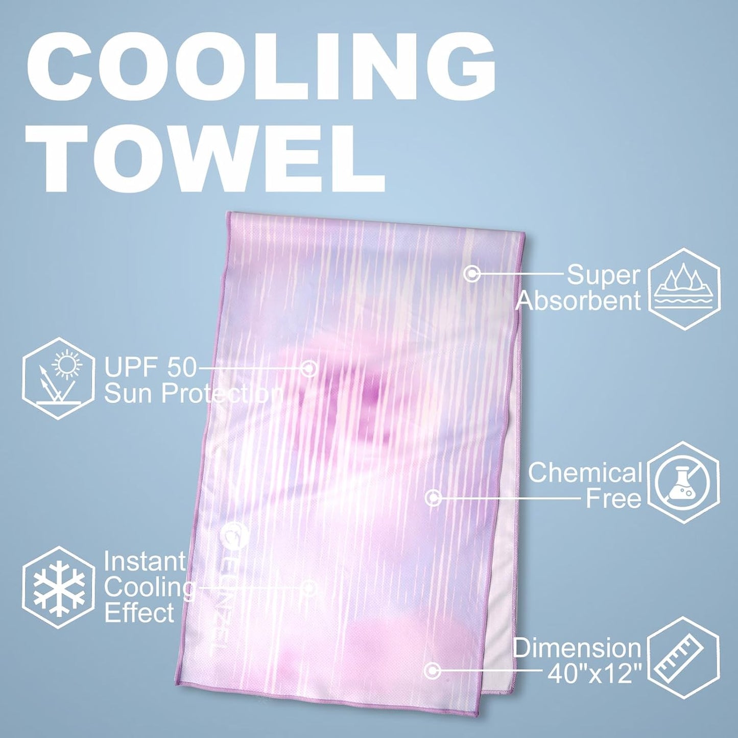 Cooling Towel, Ice Towel for Neck, Soft Microfiber Chilly Towel Stay Cool for Sports, Yoga, Running, Gym, Workout, Biking, Camping & Outdoor Activities 40"x12"