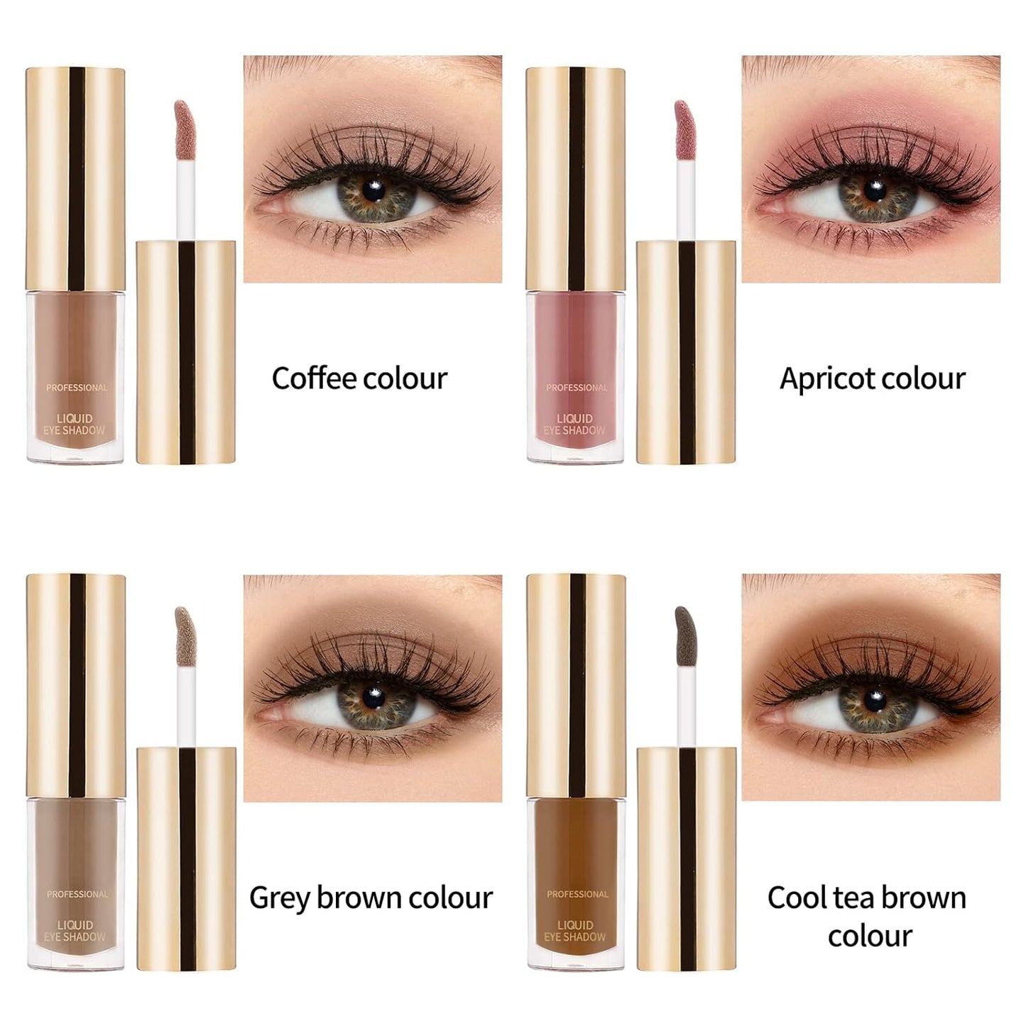 Boobeen Liquid Matte Eyeshadow - Long Lasting Waterproof, Velvet Matte Cream, Neutral Nude Makeup