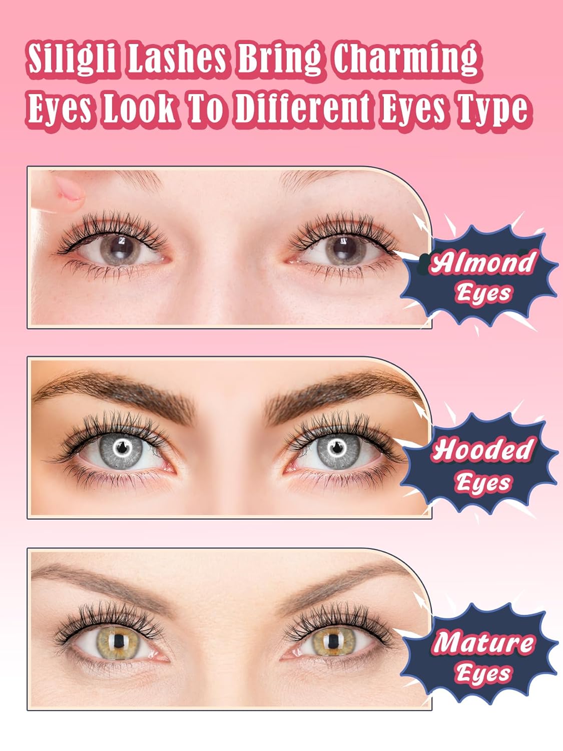 Lashes Natural Wispy Eyelashes 15mm Strip Lashes Pack False Eyelashes 0.1MM Thin Band C Curl Eye Lashes 3D Volume False Eyelashes Siligli Lashes 7 Pair