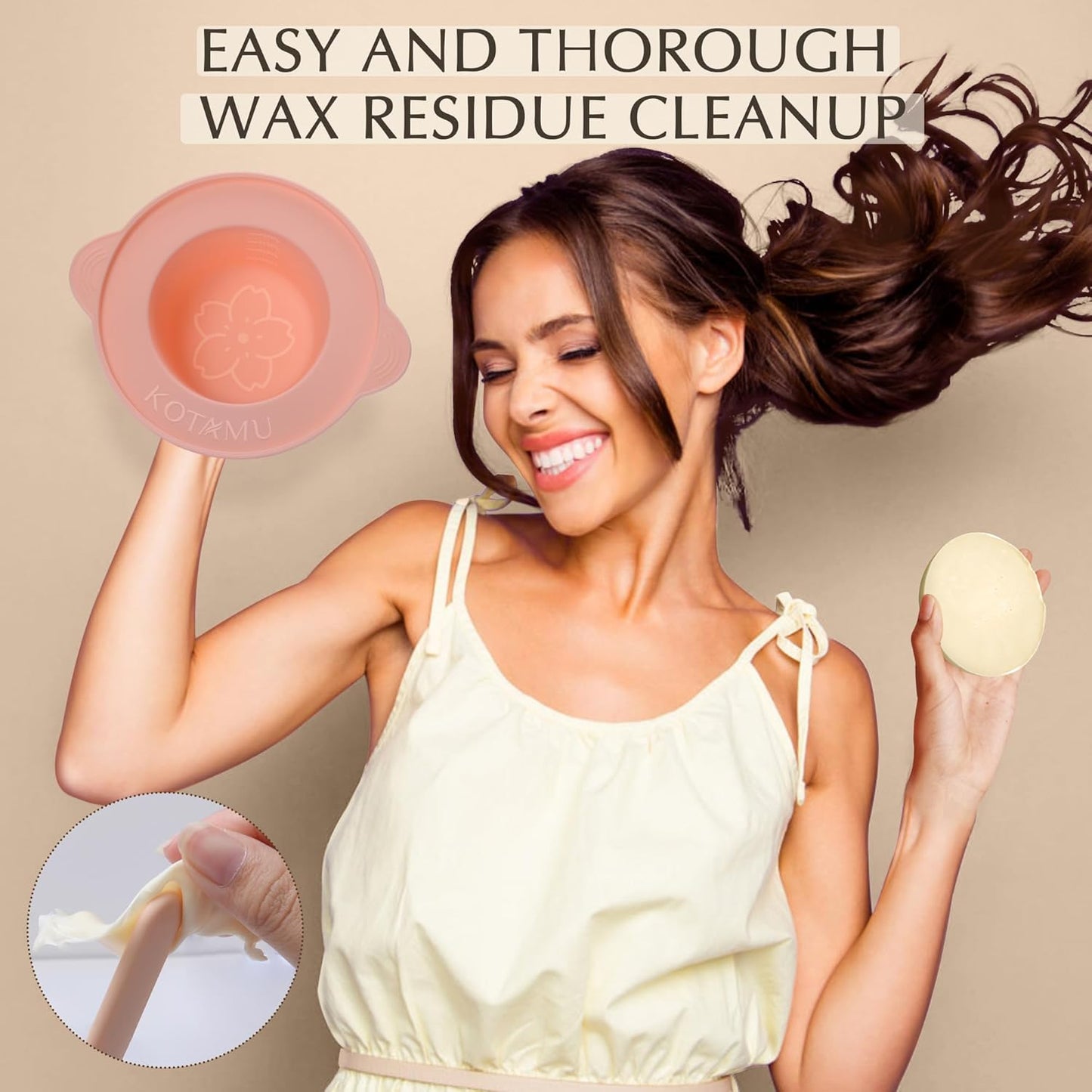 KOTAMU Wax Warmer, Waxing Kit for Women Men Hair Removal, Digital Waxing Machine for Face Eyebrow Bikini Brazilian Leg Body &Sensitive Skin, Pink Wax Kit With 44 Accessories for Home Salon Use