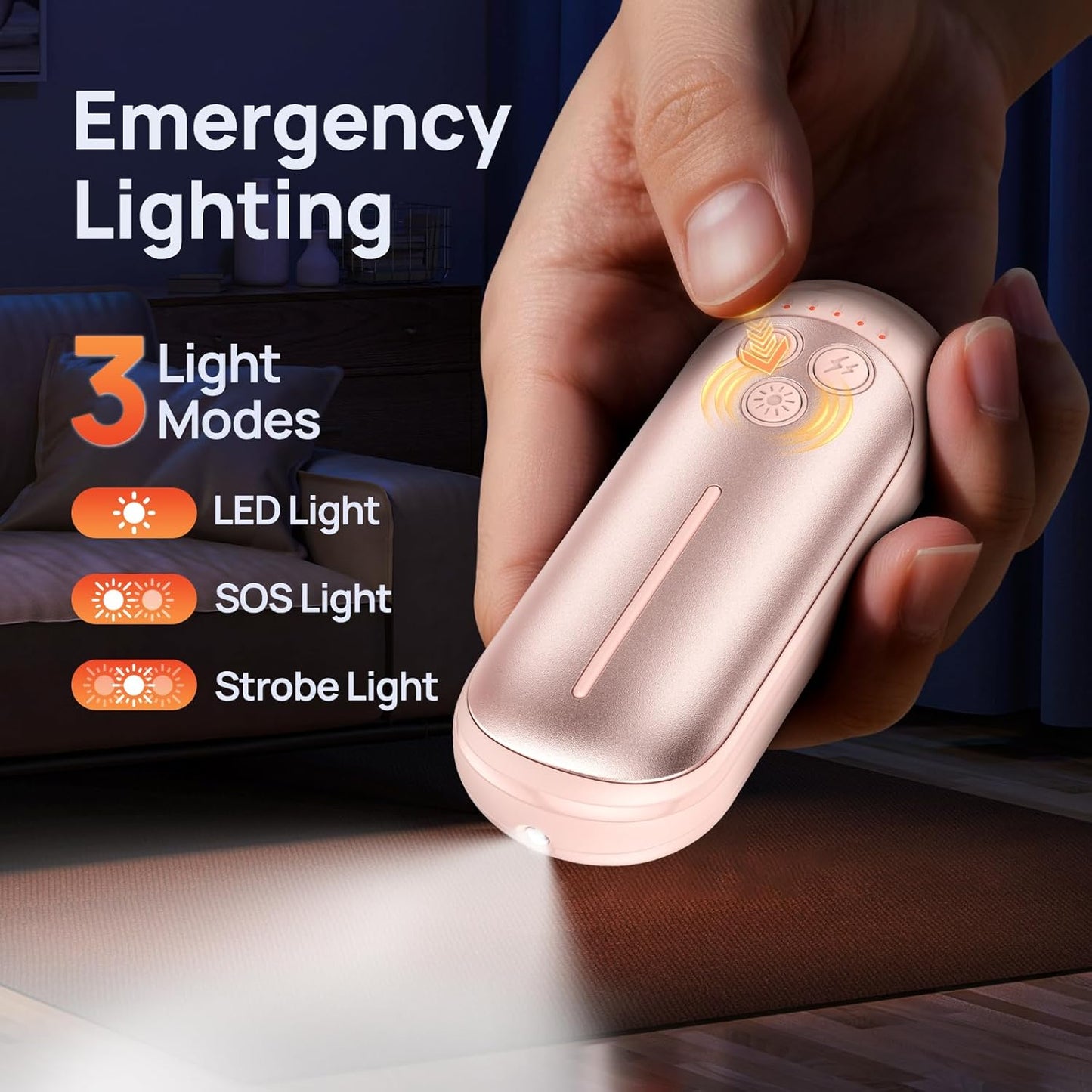 Rechargeable Hand Warmers 2 Pack, 6000mAh Electric Hand Warmer Rechargeable, 2 in 1 Portable Hand Warmers with AI Smart Chips, Outdoor, Hunting, Camping for Family for Christmas