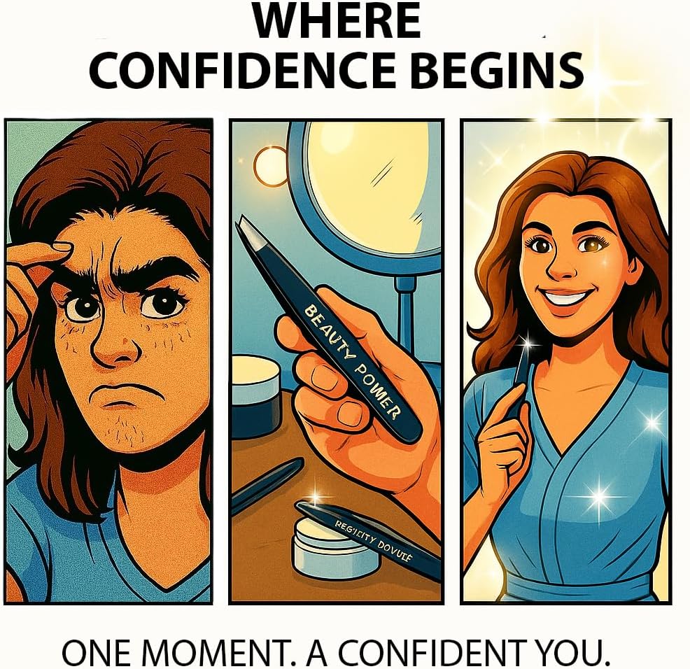 Slant Tip Precision Tweezers - Stainless Steel Eyebrow Tweezers for Women & Men - Precision Tweezers for Facial Hair, Ingrown Hair & Brow Shaping - Professional Beauty Tool (Matte Gray)